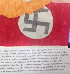 An anti-Nazi piece one of my student&#039;s constructed in our lesson. The idea was protesting Nazi ideaology. 