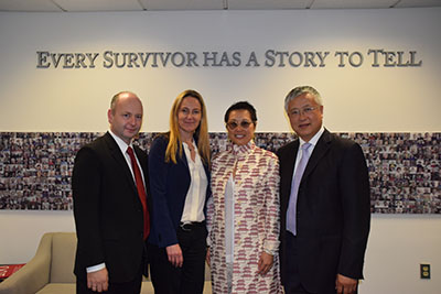L-R: Stephen Smith, Karen Jungblut, Cecilia Chan and USC Trustee Ming Hsieh at USC Shoah Foundation