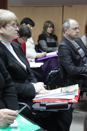 Seminar participants (left to right):  Svitlana Korotun, Larysa Kovtun, Zhanna Hudko, Iryna Samokhval, and Dmytro Desyatov.