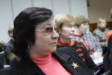 Seminar participants (left to right):  Svitlana Kosarenko, Svitlana Bushyna, Svitlana Voznyak, and Tetyana Bondarenko.