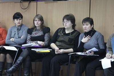 Seminar participants (left to right):  Larysa Kovtun, Tetyana Lymar, Iryna Samokhval, and Zhanna Hudko.
