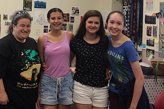 L-R: Our teacher Emily Bengels and me, Allison Vandal, my friends and club membersCaroline Waters and Maya Montell