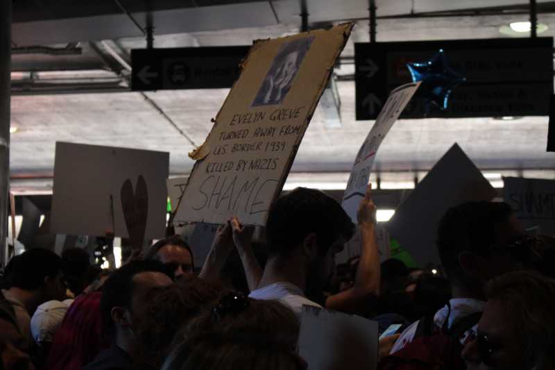 Photo of protests at LAX of the travel ban. (Rennie Svirnovskiy / USC Annenberg Media) Photo of protests at LAX of the travel ban. (Rennie Svirnovskiy / USC Annenberg Media)