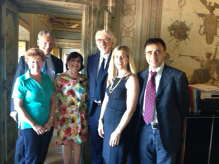 Doris and Kim with representatives at the Central Institute in Rome