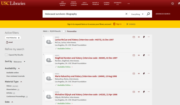 USC Libraries