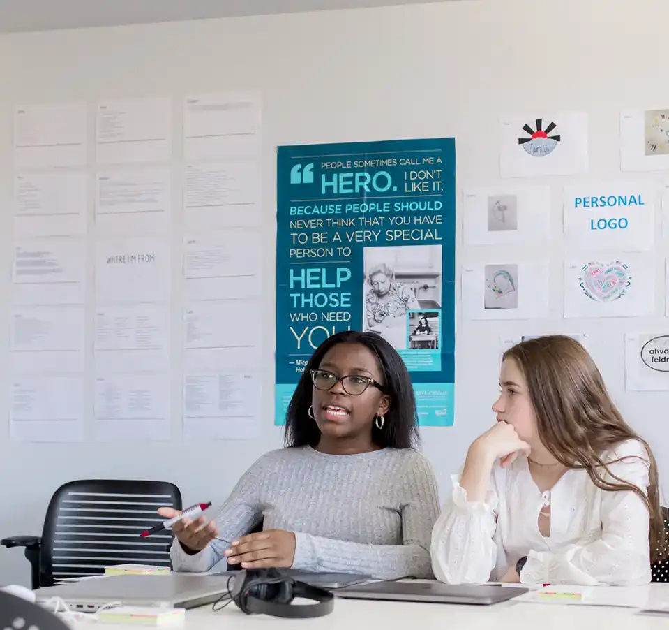 Students in a discussion
