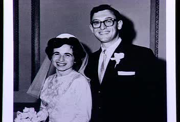 Ruth and Fred Westheimer on their wedding day, 1961. 