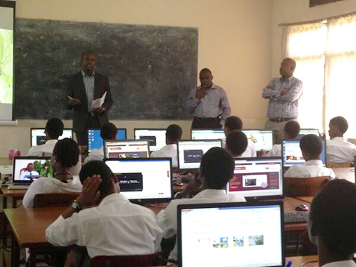 Students using IWitness in Kagarama.