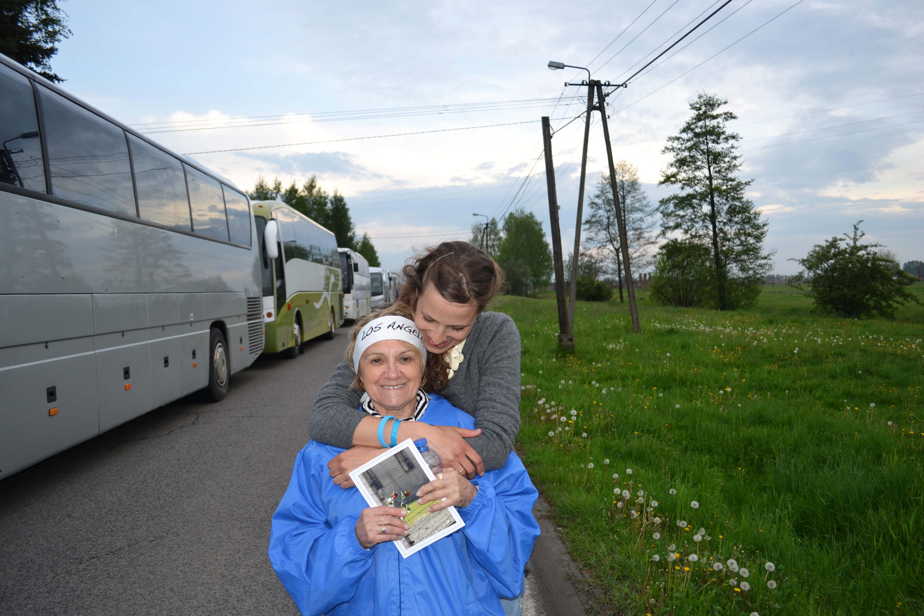 Olga Burkhardt and Paula Lebovics meeting at March of the Living. 