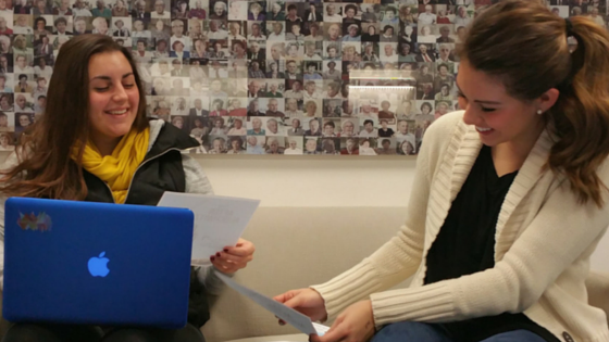 Myself, Marina working alongside the DEFY VP Rebecca in the lobby of USC Shoah Foundation 