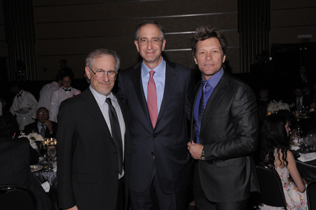 Steven Spielberg, Brian L. Roberts, and Jon Bon Jovi 