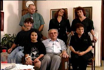 A still from Yosef Bienenstok&#039;s 1996 testimony recorded for USC Shoah Foundation. His grandson Yuval is first left in the front row.