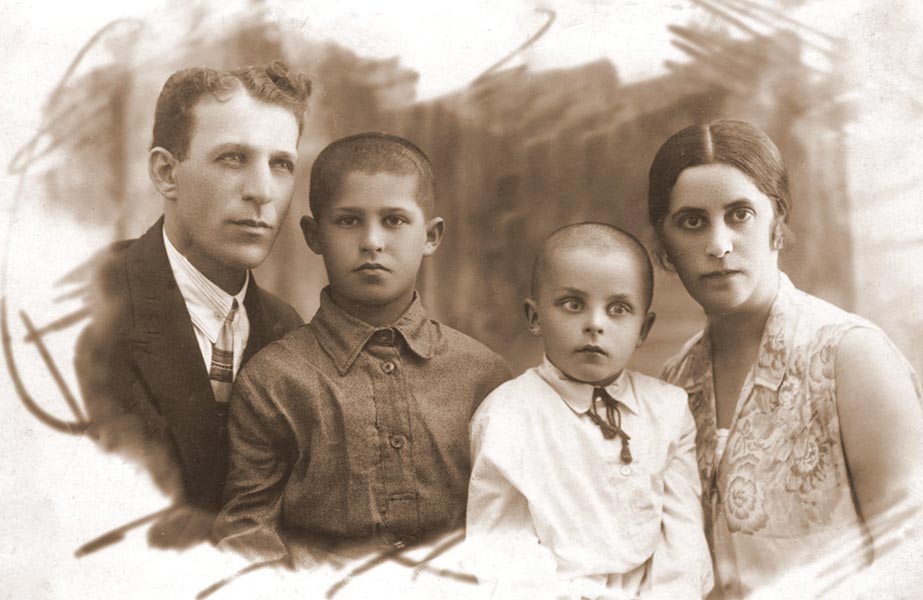 Leonid and his father, Boris, left, were drafted into the Red Army. His little brother, Emmanual, his mother, Fanya, and his baby sister, Irina (not shown here) were killed by German soldiers and Ukrainian Police.