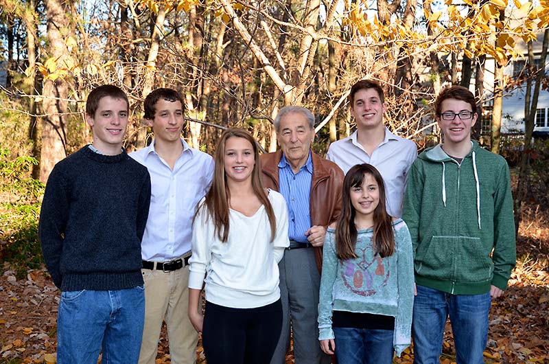 Joe and his grandchildren on a recent Thanksgiving.