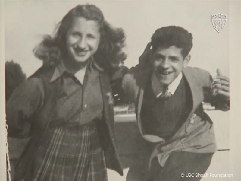 Robert and his sister Madeline in Paris in 1942, both wearing yellow stars on their clothing. “I was a very good jitterbug dancer.”