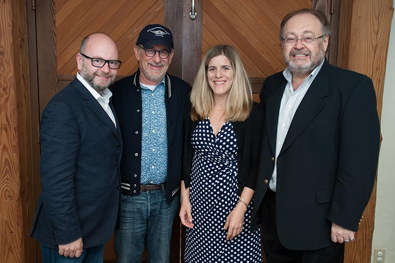 Kim Simon (second from right) with Stephen Smith, Steven Spielberg, and George Schaeffer in Los Angeles, CA, 2016.