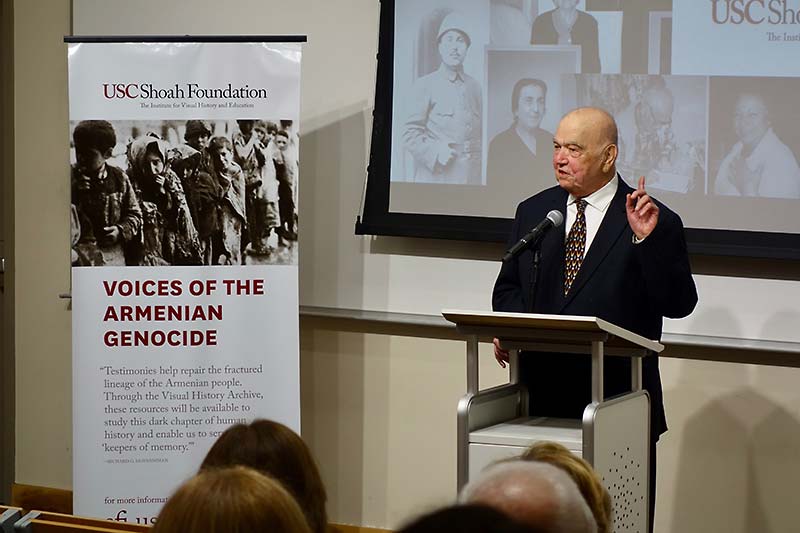 Dr. Richard Hovannisian, a leading scholar of the Armenian Genocide, announces the integration of the Richard G. Hovannisian Armenian Genocide Oral History Collection into the Visual History Archive, 2018.