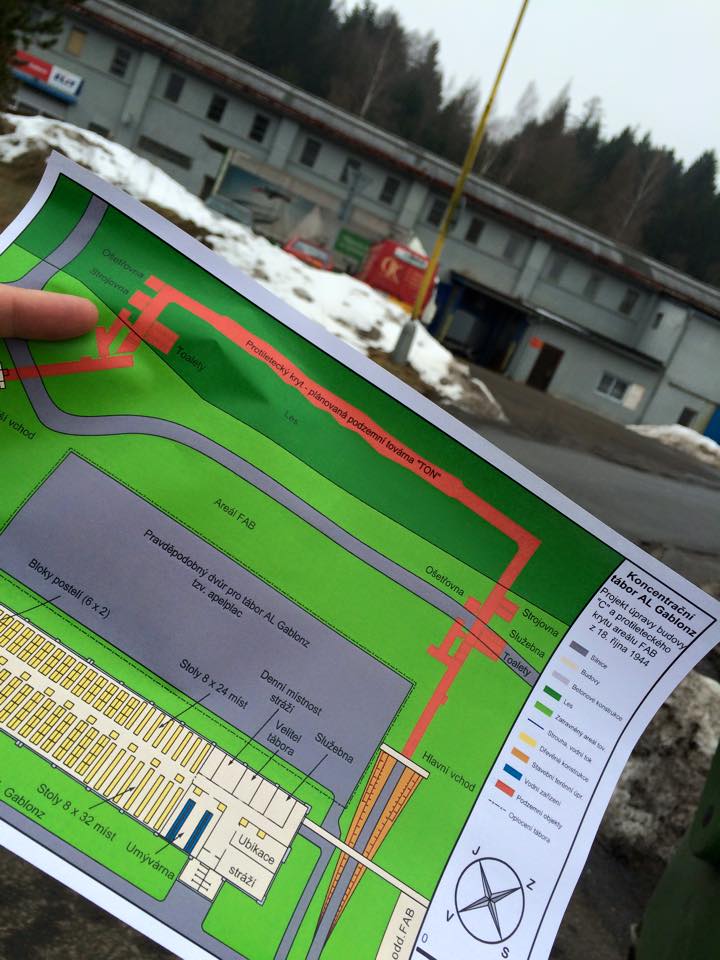 Gablonz labor camp and a map of its underground.