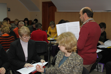 Seminar participants&#039; working session.