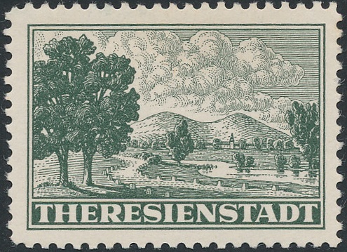 Speciální, tzv. připouštěcí známka, která umožňovala zaslání balíčku do Terezína.