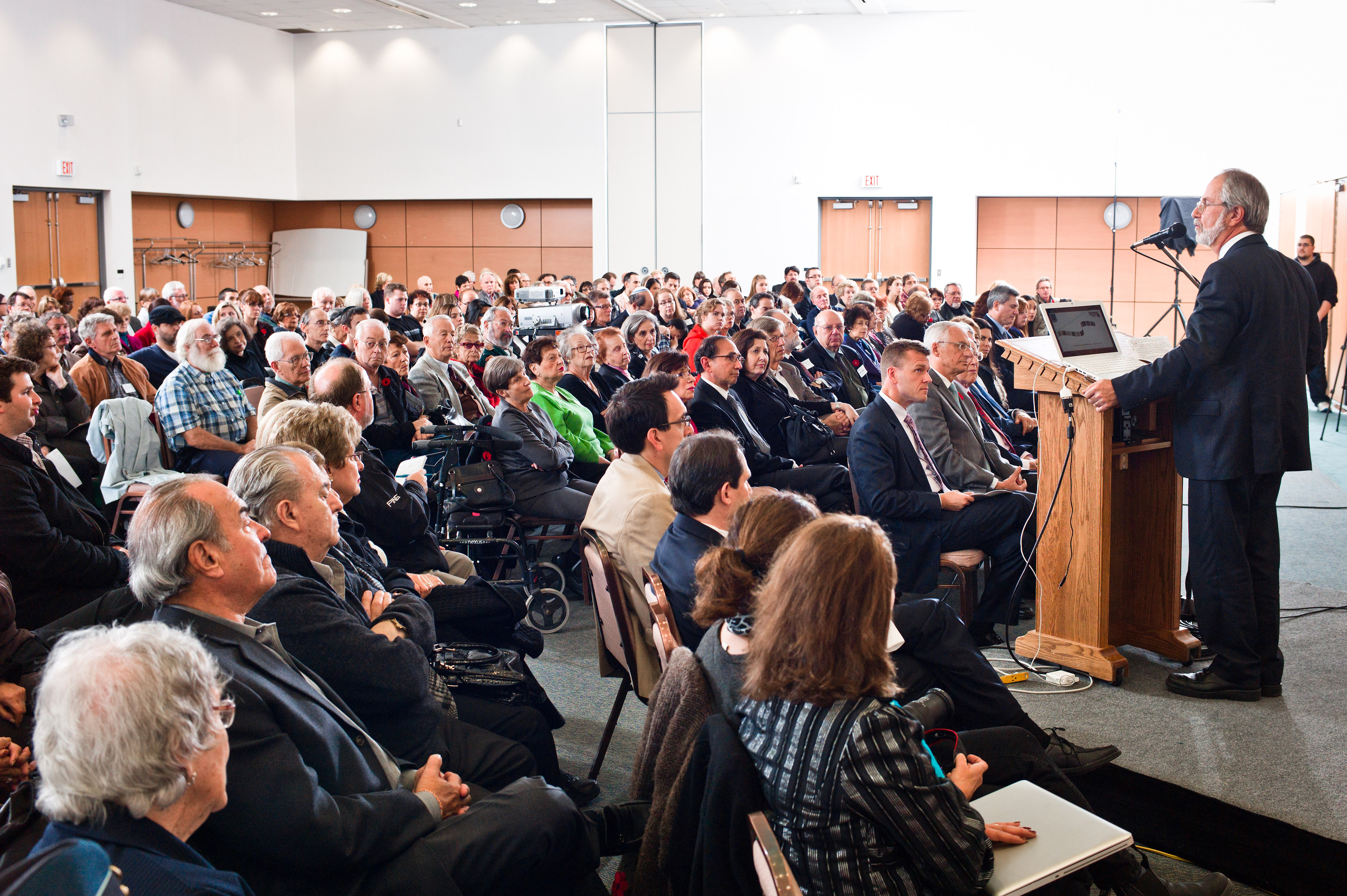 McMaster University President Patrick Dean addresses the audience.