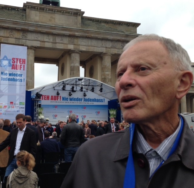 Robert Wistrich at the Steh Auf! rally in Berlin, September 14, 2014.