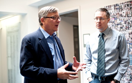 From left:  Joe Kraus, Chief Information Officer, United States Holocaust Memorial Museum; and Neal Guthrie, Director of Oral History, United States Holocaust Memorial Museum.