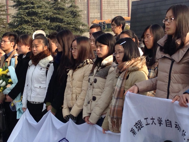 School children attending the memorial service