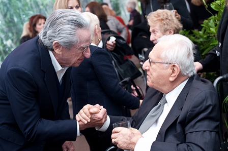 Gerald Breslauer (left), Emeritus Board Member, USC Shoah Foundation Institute; and Arnold Spielberg, recipient of the inaugural Inspiration Award.