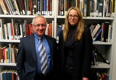 Dr. Taner Akçam (left), Associate Professor of History, and the Kaloosdian/Mugar Chair in Armenian Genocide Studies at Clark University's Center for Holocaust and Genocide Studies; and Karen Jungblut, USC Shoah Foundation Institute Director of Research and Documentation.
