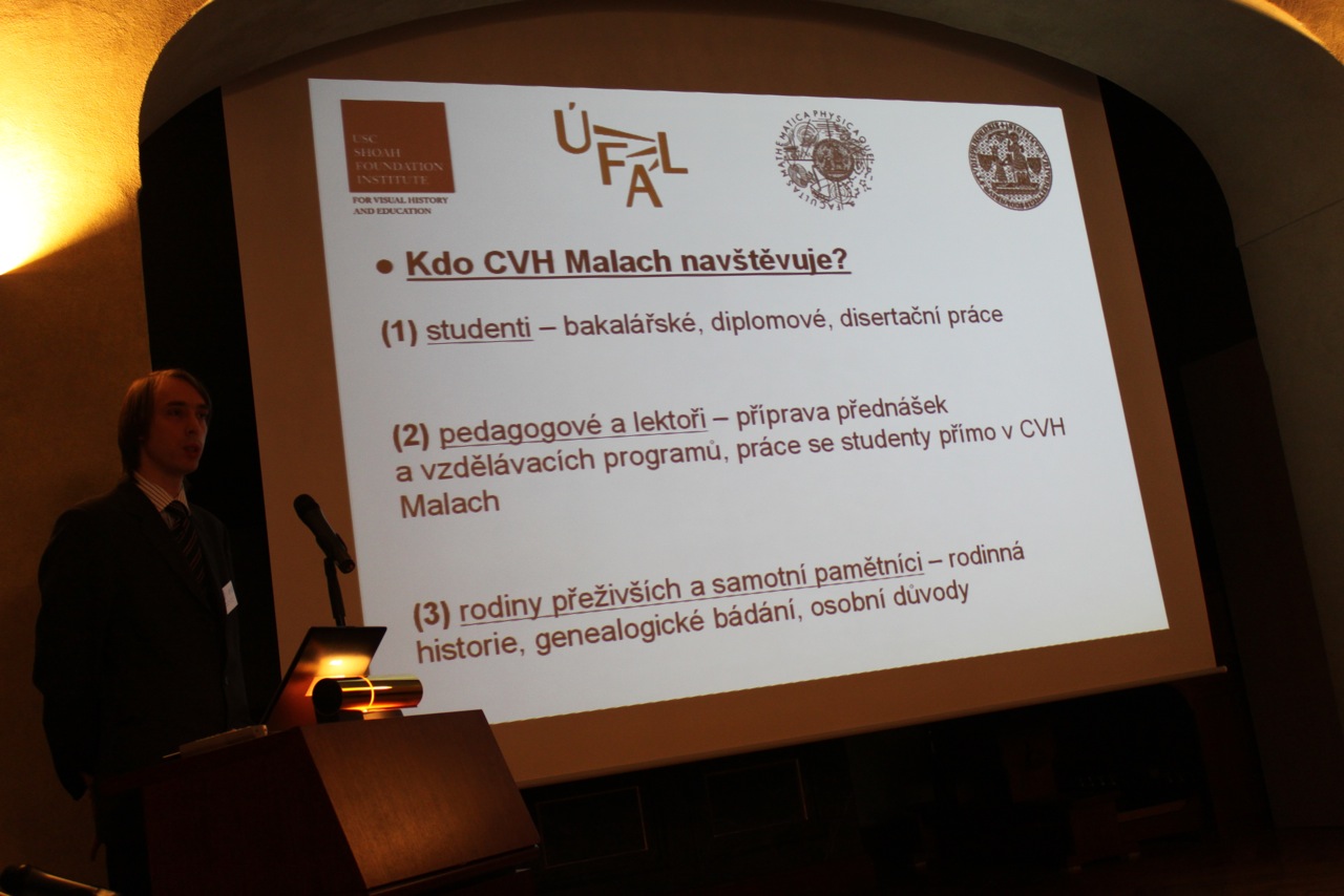 Jakub Mlynář, the Malach CVH coordinator, presents the vistor statistics for 2010.