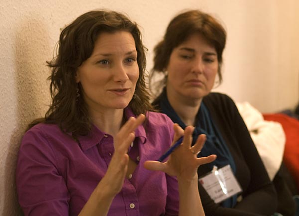 Amy Marczewski Carnes, Associate Director, International Programs, SFI; and Katalin Oblath-Tikos, Head of Public Services, CEU Library.