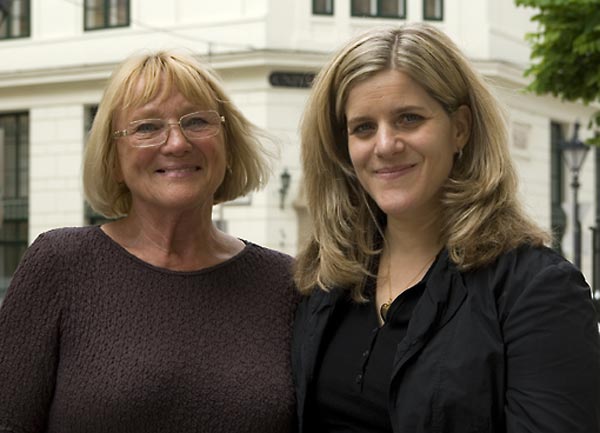 Maria Szlatky, Director, CEU Library; and Kim Simon, SFI Managing Director.
