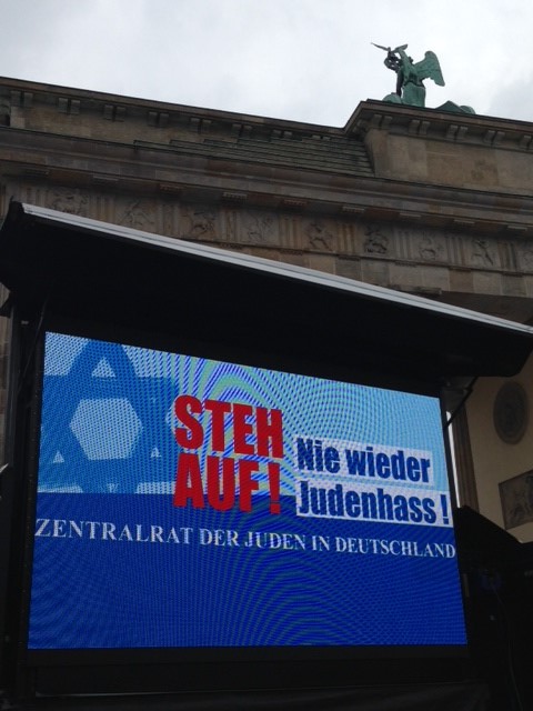 Stand up against anti-Semitism rally in Berlin, September 14, 2014.