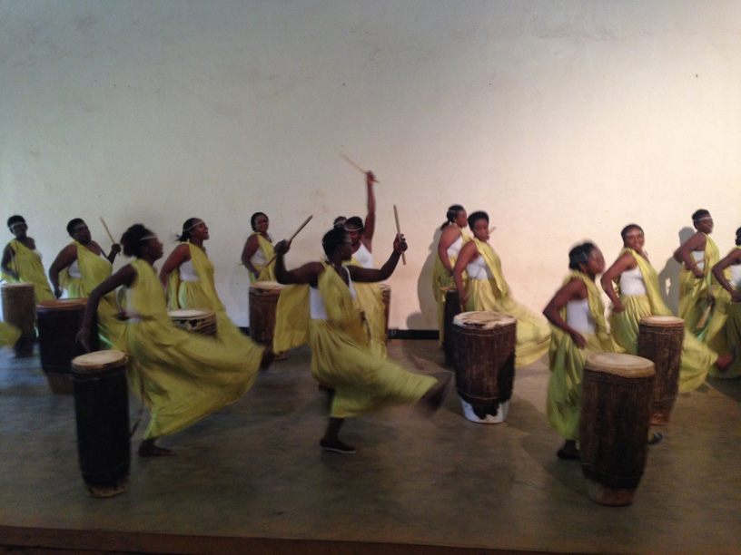 Ngoma nshya performs for the class