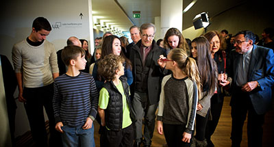 Junior interns with Steven Spielberg in Warsaw