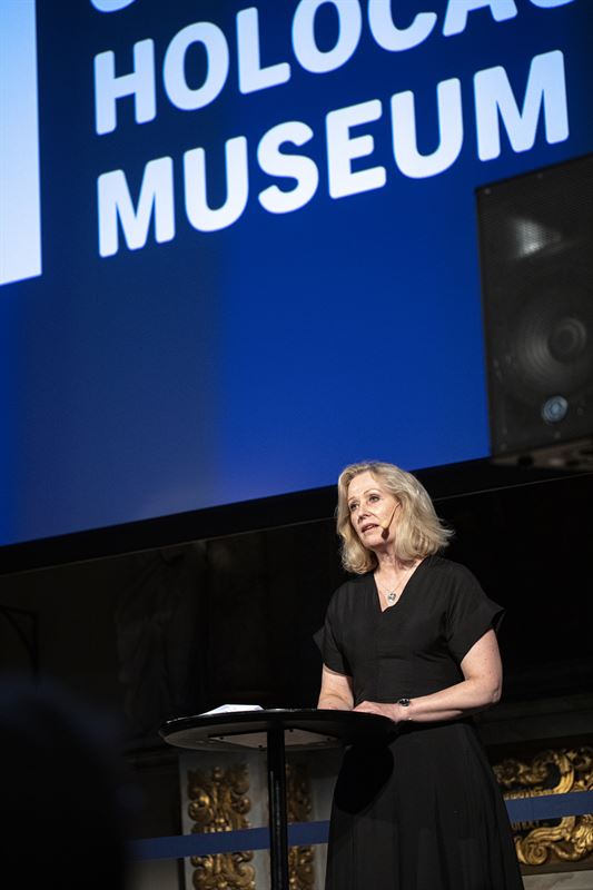 Minister of Culture Jeanette Gustafsdotter at the inauguration of the museum. Photo credit: Jens Mohr, Sveriges museum om Förintelsen/SHM.