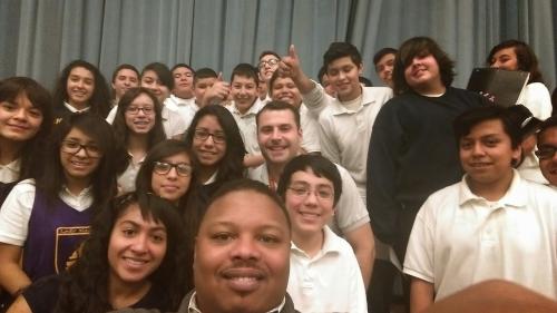 A group picture with my students and myself (center). 