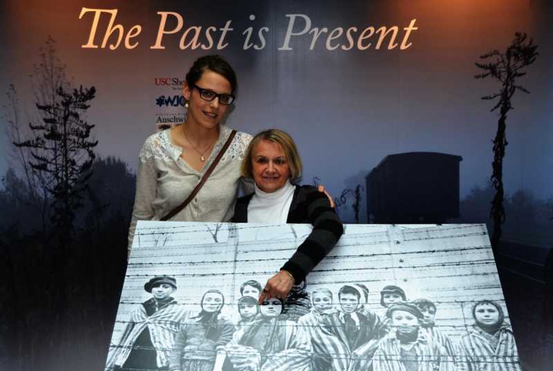 My friend and Holocaust survivor Paula Lebovics with the famous photo of her and other children after the liberation of Auschwitz in 1945. 