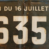 Archives départementales Nièvre
40W29
Plaque d’immatriculation d’un véhicule de nomade (conformément à la loi de 1912)
Date ? [loi appliquée entre 1912 et 1969]