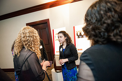 Ruth Hernandez presents her winning IWitness Video Challenge video at the 2014 Ambassadors for Humanity gala