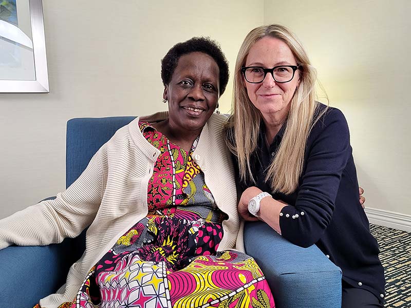 Karen Jungblut, director emerita of Global Initiatives with USC Shoah Foundation, and Esther Mujawayo-Keiner, co-founder of Avega – Agahozo, who gave her testimony over the weekend