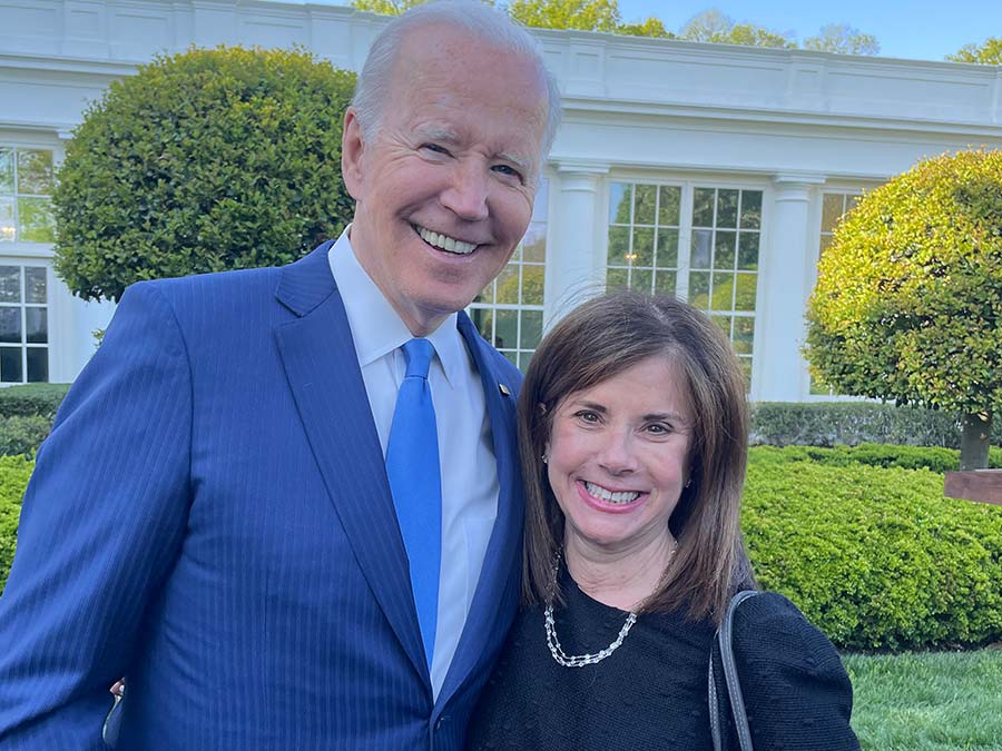 President Biden with USC Shoah Foundation Director of Community Engagement Jayne Perilstein