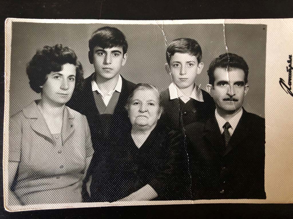 Mary Antekelian, center, with daughter-in-law Sirvard, son Levon, and grandsons Hovannes and Andranik, the author’s father.