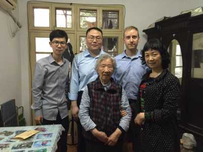 Back row from left: Cheng Fang, Yanming Lu, Zach Goode. Front row: Jing Zhizhen