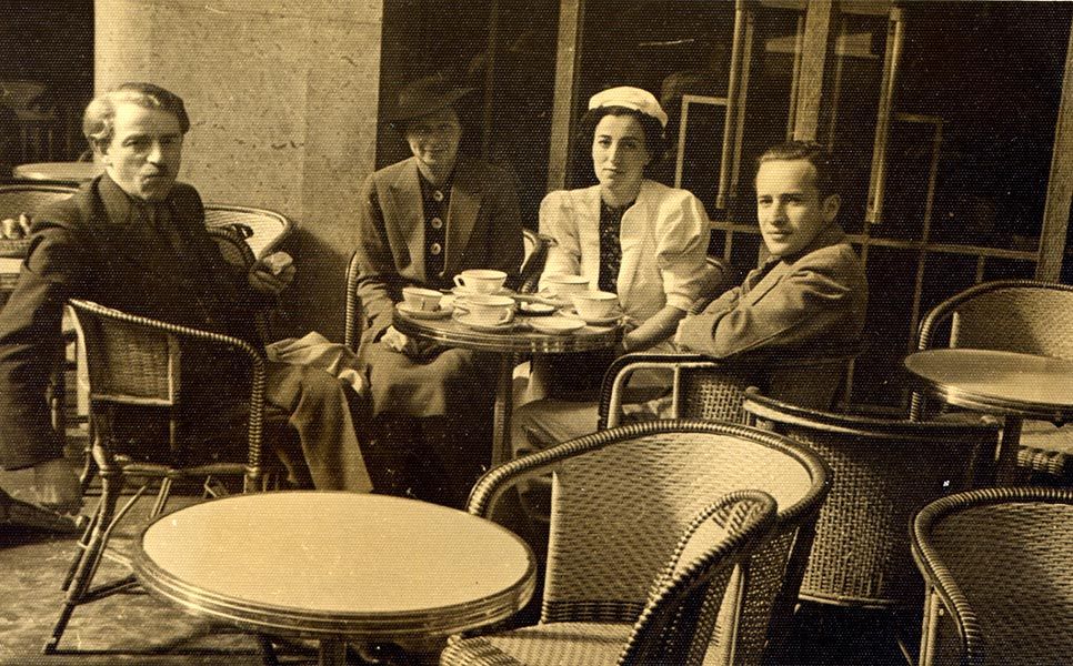André, on the right, with his parents, Max and Regina, and an aunt at a café in Paris in 1939. Max and Regina were killed in Auschwitz in 1942.