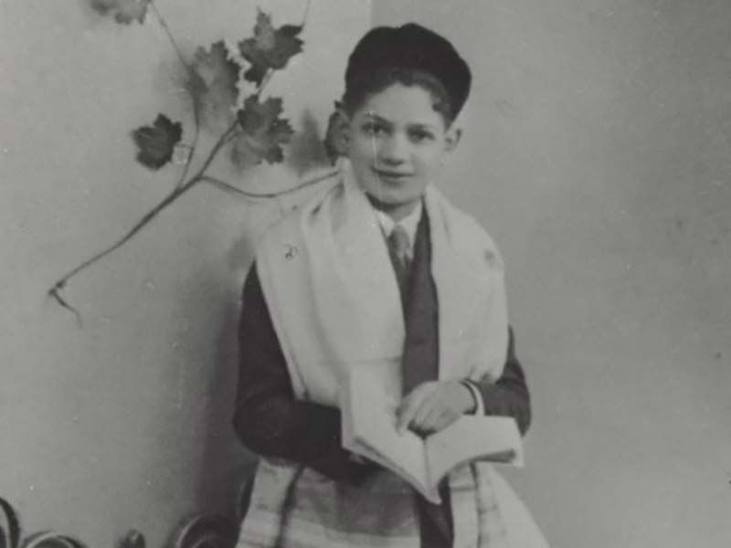 Robert (Widerman) Clary at his Bar Mitzvah in Paris in March 1939, “That's me … very cocky, waiting for my ring and watch and fountain pen.”
