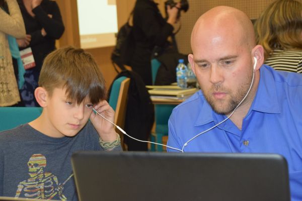 Working with junior intern Charlie at Museum of the History of the Polish Jews in Warsaw.