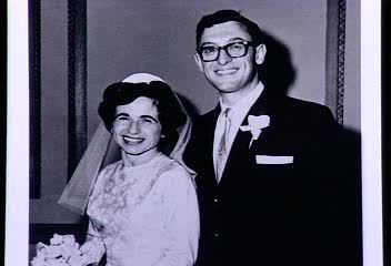 Ruth and Fred Westheimer on their wedding day, 1961.