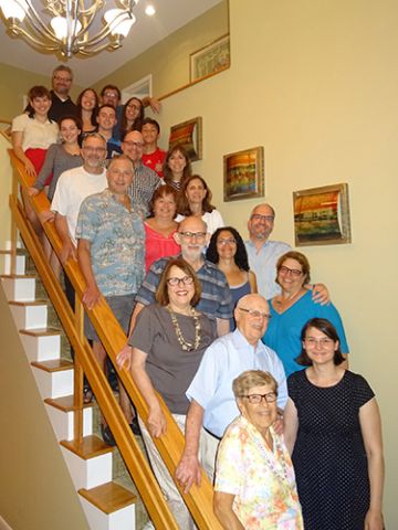 Veronique, bottom right, with descendants of Leo Adler in New York